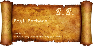Bogi Barbara névjegykártya