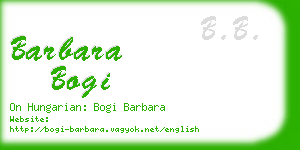 barbara bogi business card
